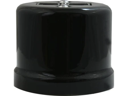 Gniazdo LAN natynkowe 2xRJ45 kat.5e 'Retro ceramic', czarne