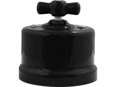 Łącznik krzyżowy obrotowy natynkowy 'Retro ceramic' 10A-250V~, czarny