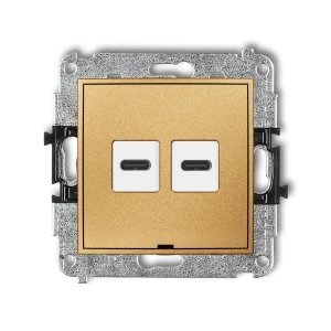 Karlik MINI Mechanizm ładowarki USB podwójnej 2xUSB C, 30W max., bez pola opisowego złoty 29MCUSBBO-9