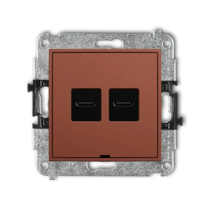 Karlik MINI Mechanizm ładowarki USB podwójnej 2xUSB C, 30W max., bez pola opisowego terakota 63MCUSBBO-9