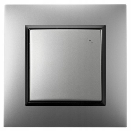Włącznik Światła Schodowy W Ramce Ospel Aria Srebrny Czarny