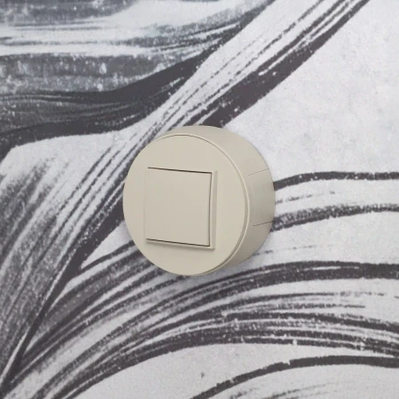 Puszka natynkowa pojedyncza okrągła ICON i MINI kolor taupe 60PUO-1