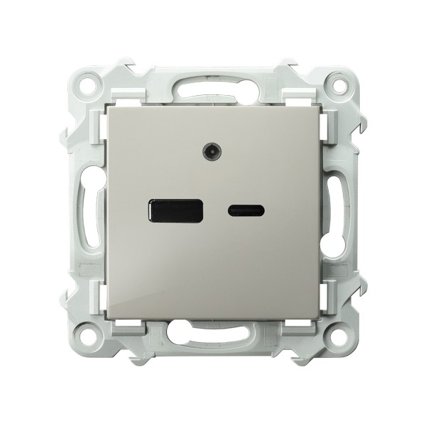 Ładowarka USB A+C seria SZAFIR kolor Kaszmirowy beż symbol GPUSB-2Z/m/83