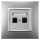 GNIAZDO INTERNETOWE RJ45 2X OSPEL ARIA SREBRNY