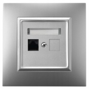 Gniazdo Internetowe Rj45 1X Ospel Aria Srebrny