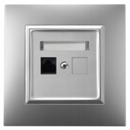 Gniazdo Internetowe Rj45 1X Ospel Aria Srebrny