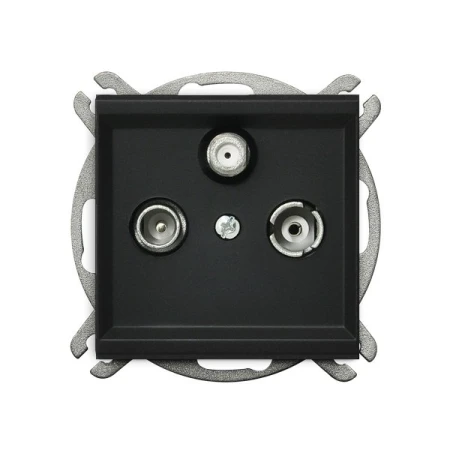 Gniazdo RTV-DATA producent Ospel seria Sonata kolor Czarny mat kod GPA-RD/m/33